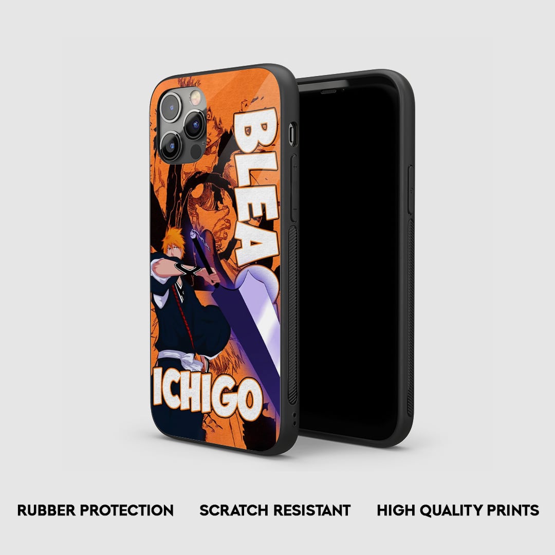 Side view of the Bleach Ichigo Armored Phone Case, highlighting its thick, protective silicone material.
