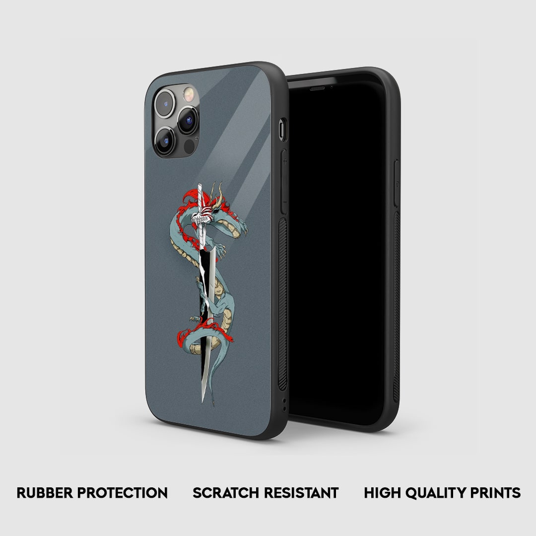 Side view of the Shinigami Sword Armored Phone Case, highlighting its thick, protective silicone material.
