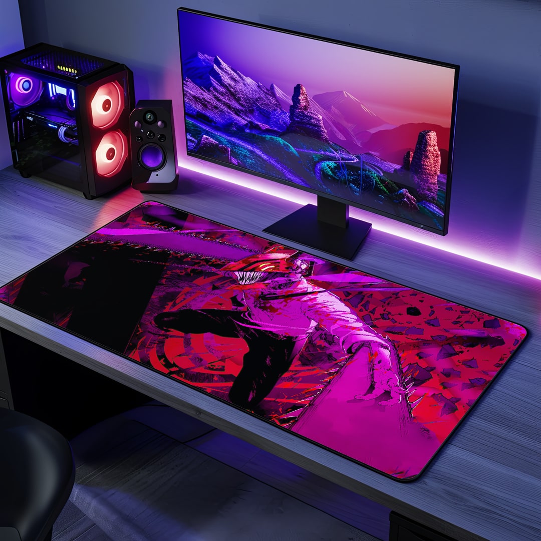 Bloody Slash Desk Mat featuring Denji from Chainsaw Man
