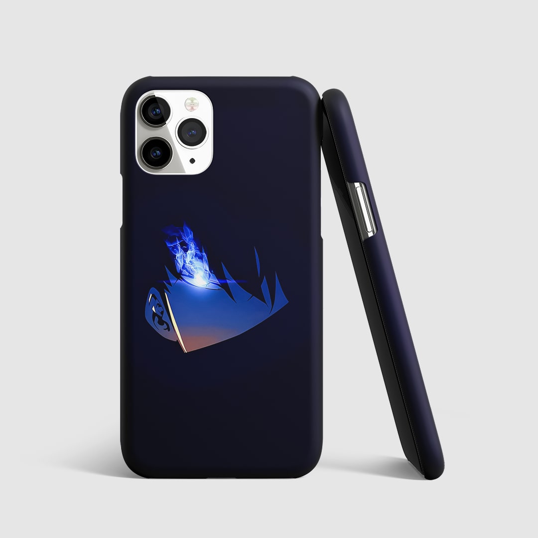 Blue Eye Minimal Phone Cover front view with glowing blue eye.