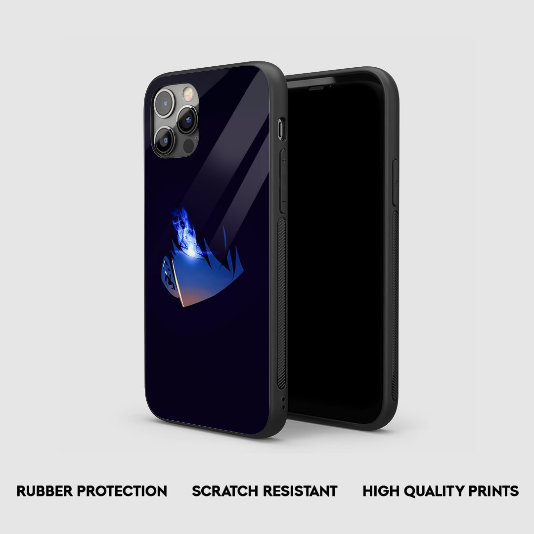 Side view of Blue Eye Silicone Case with snug fit and clean cutouts.