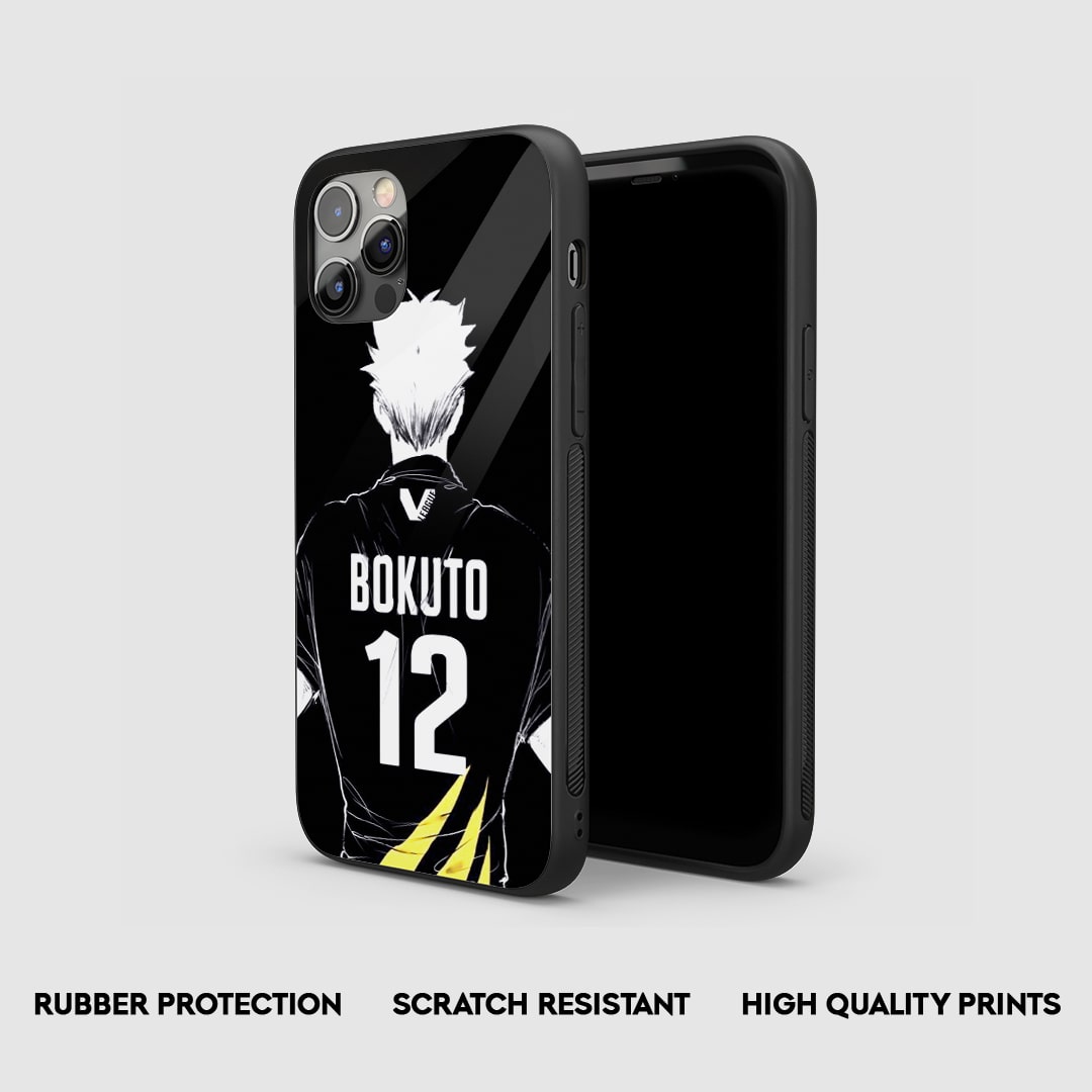 Side angle of Bokuto 12 Haikyu anime armored phone case