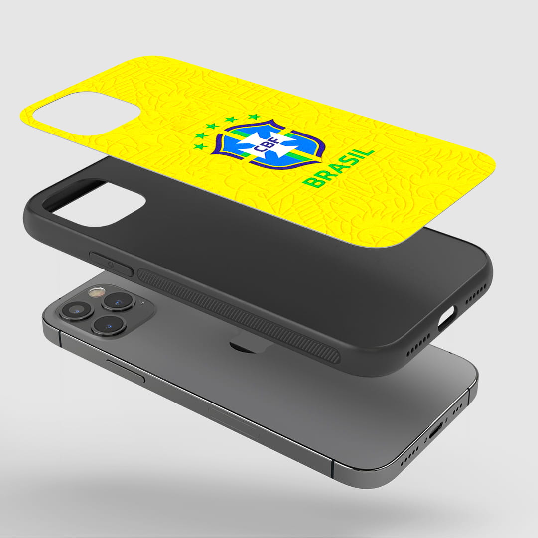 Premium Brazil soccer themed silicone phone case