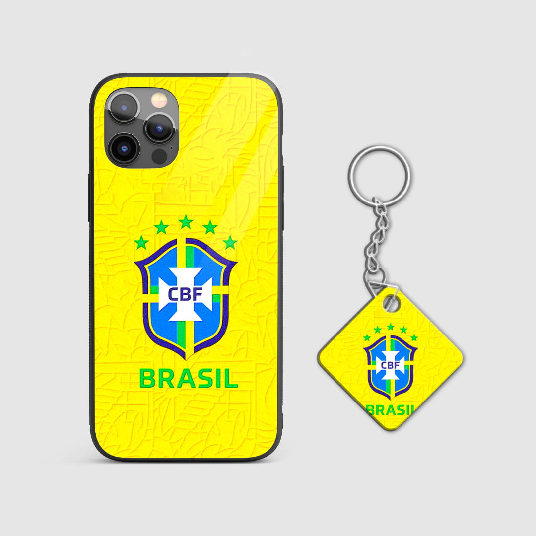 Brasil football jersey design armored phone cover with Keychain
