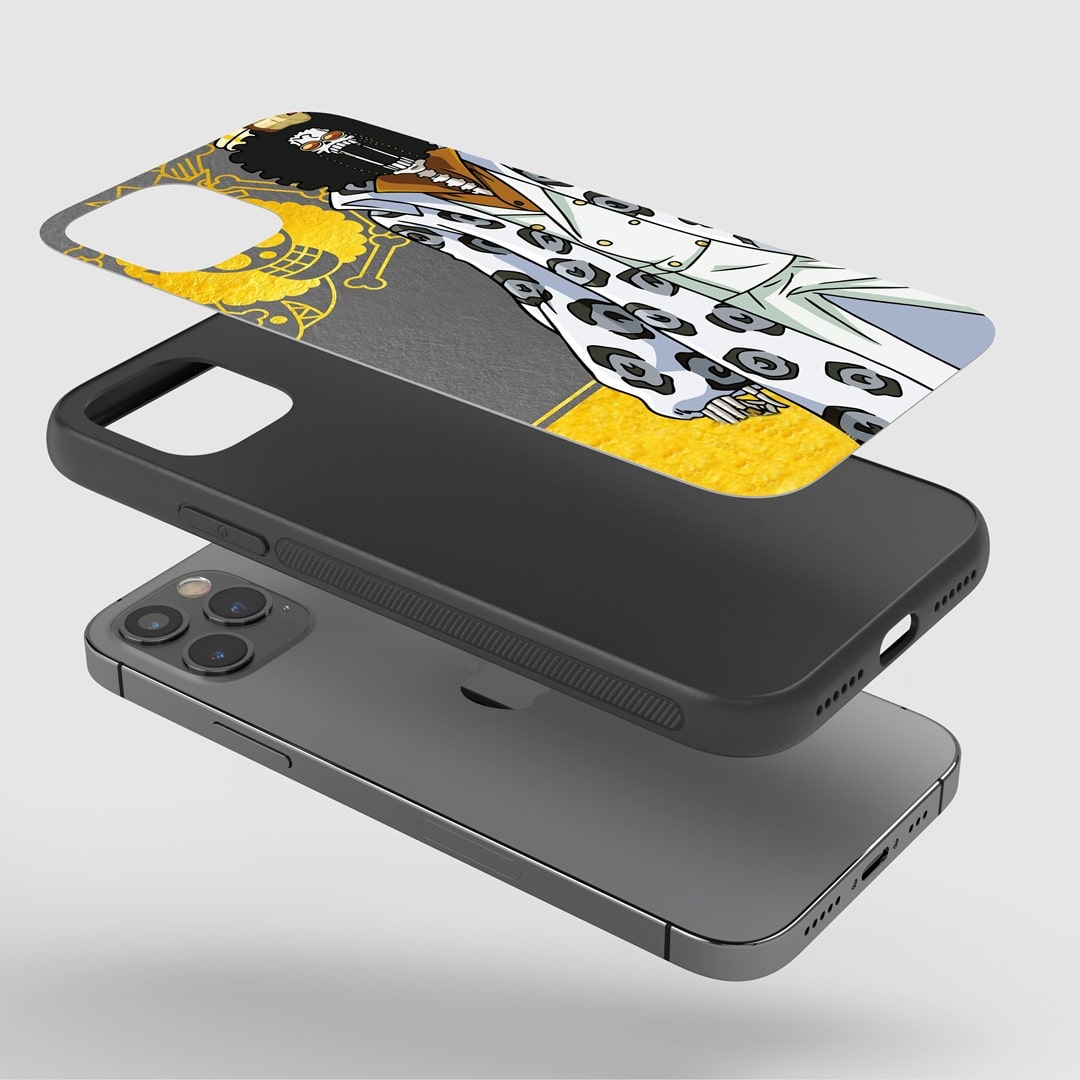 Brook Skeleton Phone Case on a smartphone, illustrating accessibility to all ports and buttons.