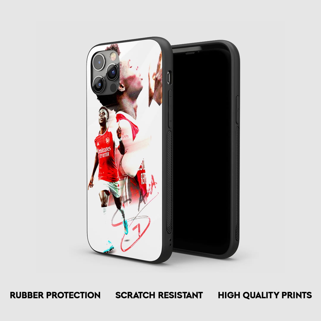 Bukayo Saka football silicone protective phone case