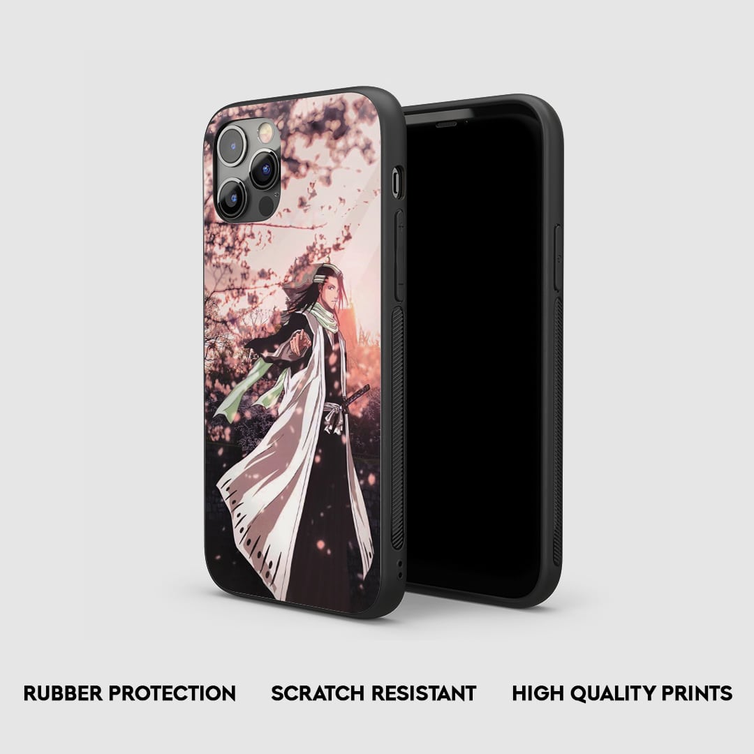 Side view of the Byakuya Kuchiki Armored Phone Case, highlighting its thick, protective silicone material.