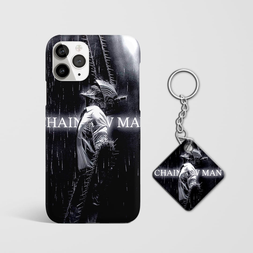 Back design of Chainsaw Man Chainsaw Noir case with Keychain
