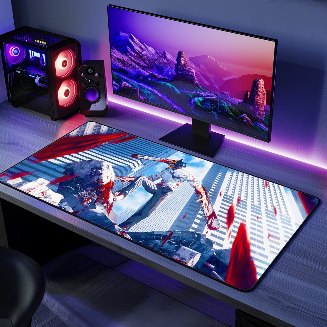 City Slayer Desk Mat featuring Chainsaw Man anime art