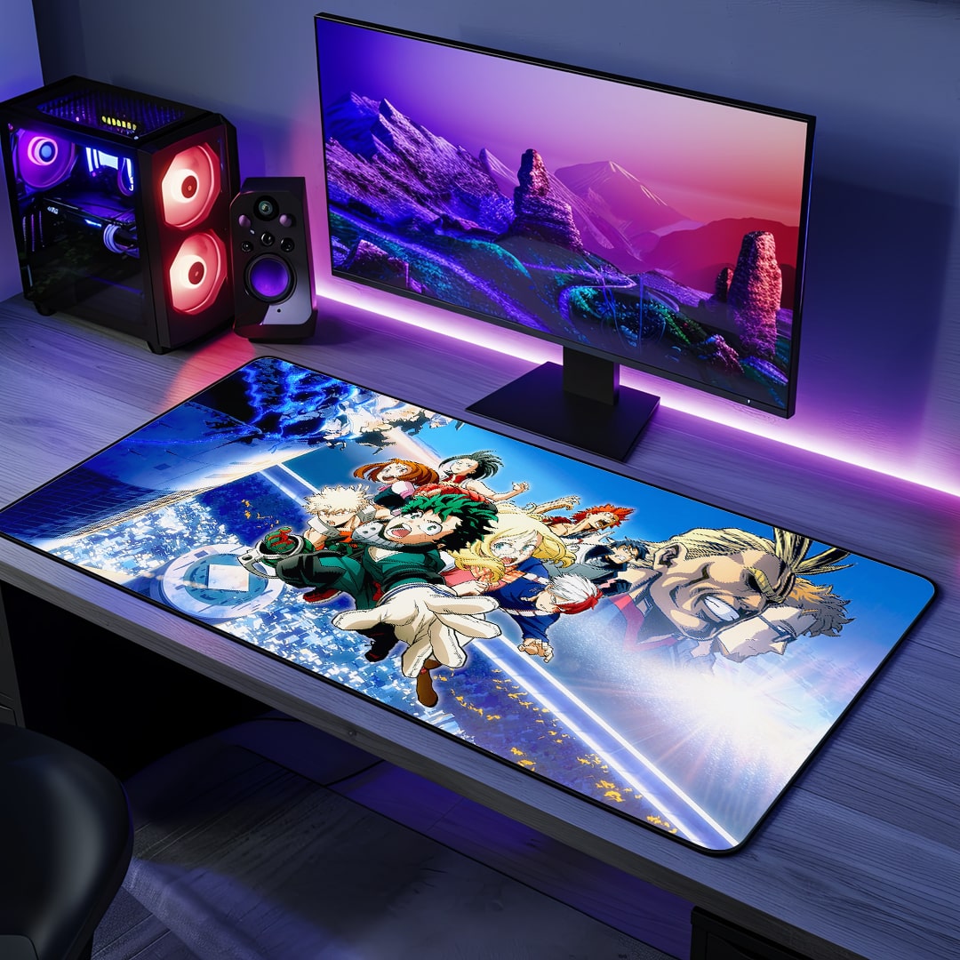 Class 1A group anime desk mat top view