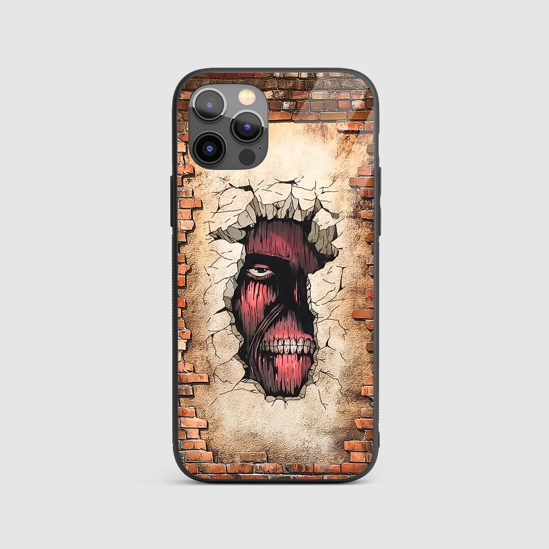 Colossal Titan Wall Maria Silicone Armored Phone Case front view.
