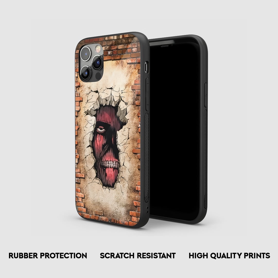 Side view with snug fit and detailed Attack on Titan artwork.