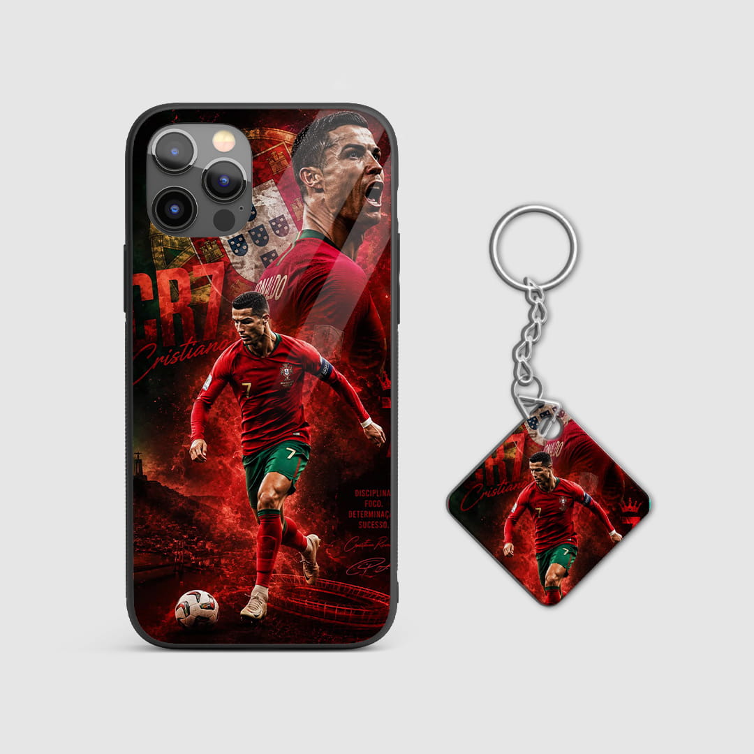 Shockproof Cristiano Ronaldo phone case with Keychain