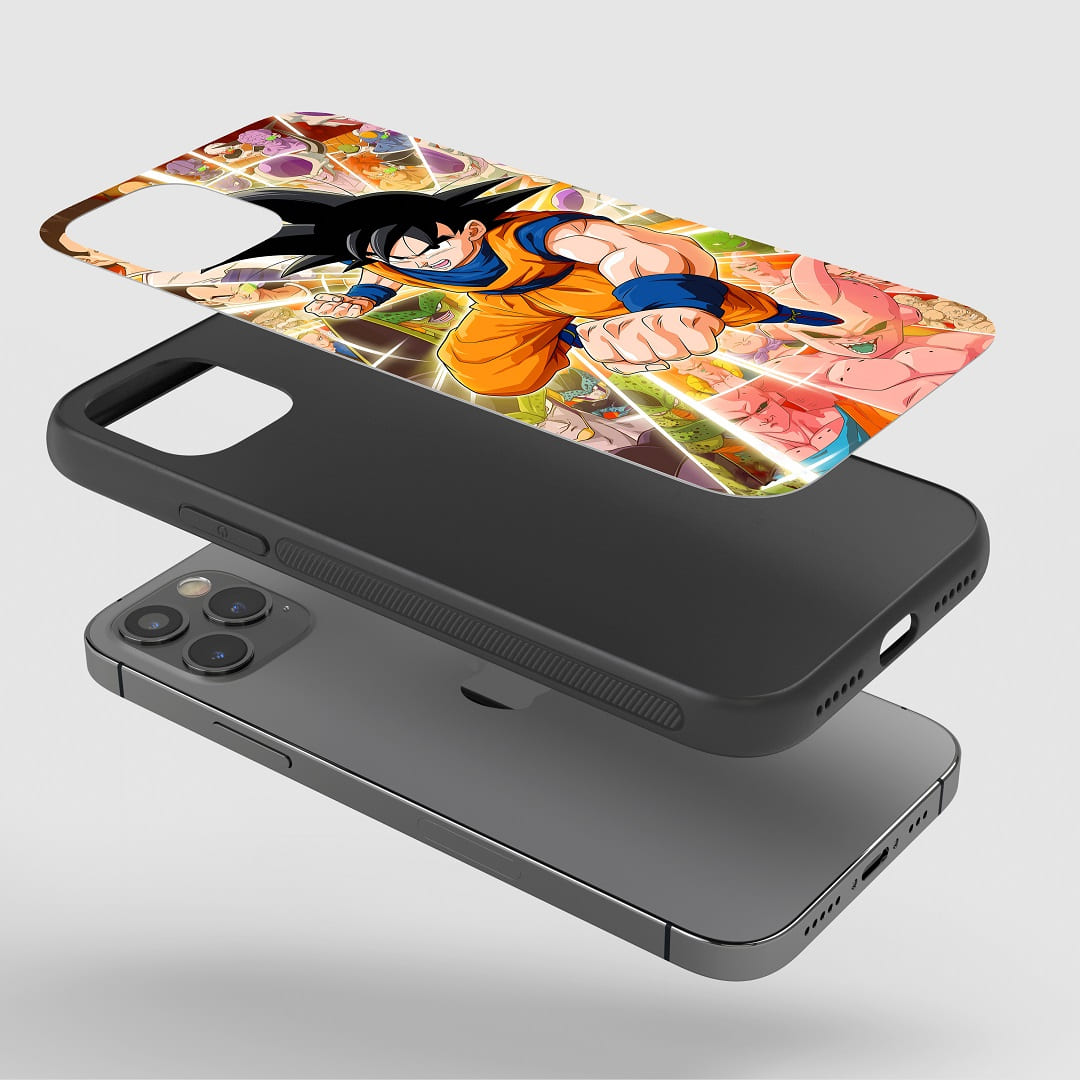 Dragon Ball Action Phone Case installed on a smartphone, providing comprehensive protection and full access to all ports.