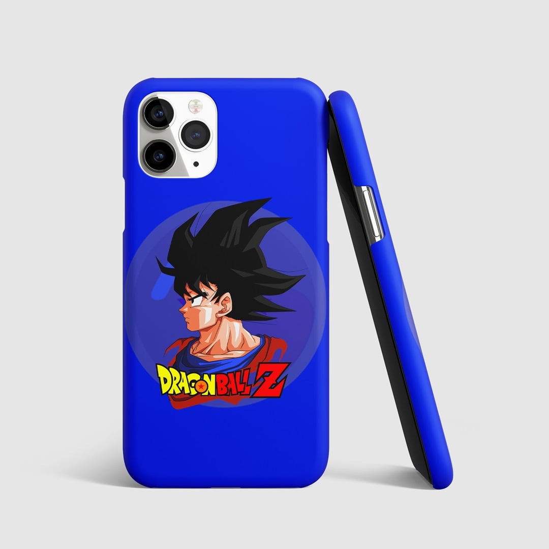 Minimalist Goku design on sleek phone cover.