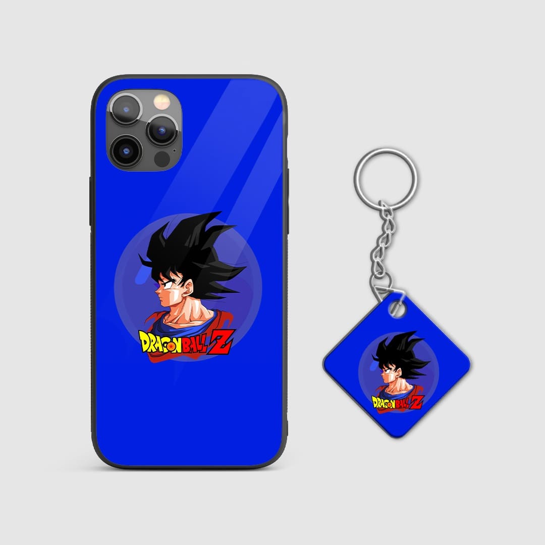 Elegant and subtle representation of Super Saiyan Blue Goku on the silicone armored phone case with Keychain.
