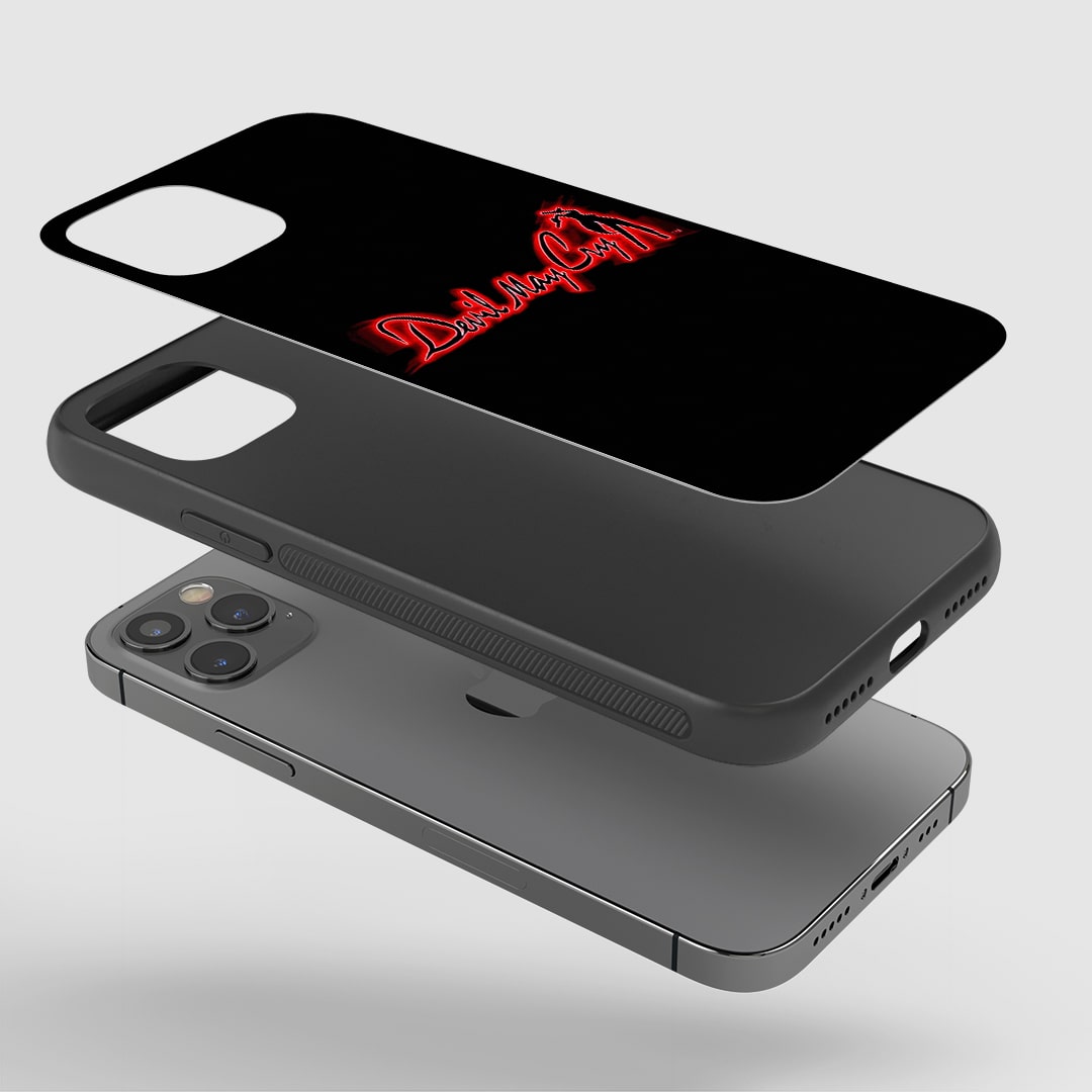 Close-up of durable DMC Logo silicone phone cover