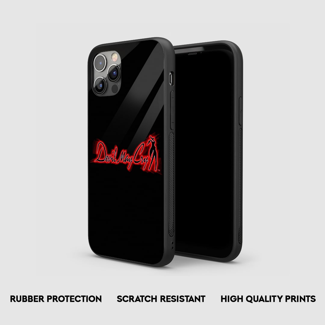 Side view of DMC Logo anime armored phone case