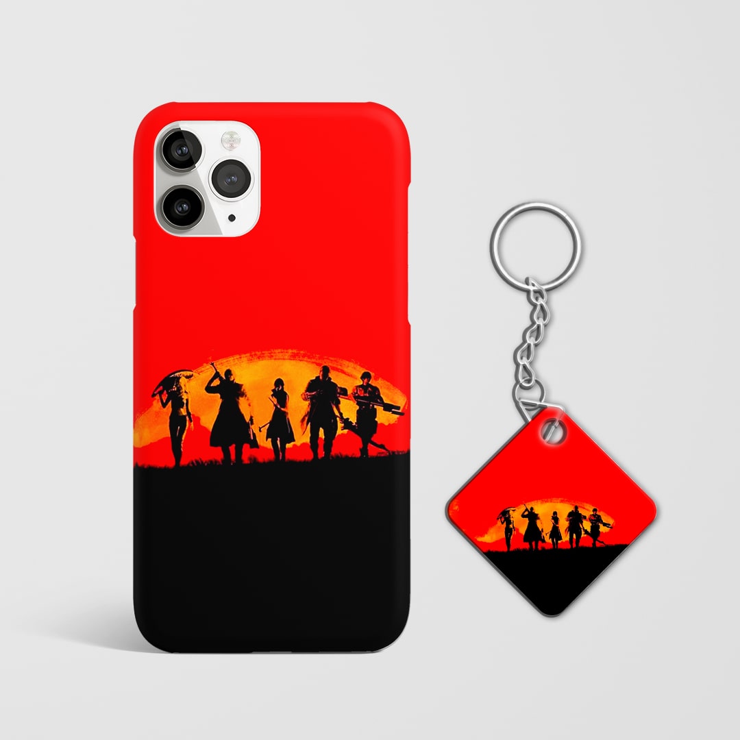 Back design of Devil May Cry Team Silhouette case with Keychain