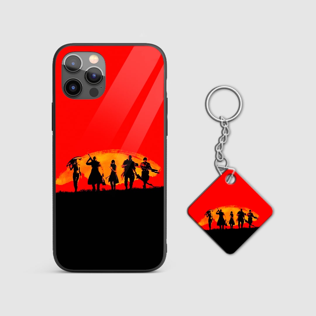 Back design of Devil May Cry Team Silhouette phone cover with Keychain