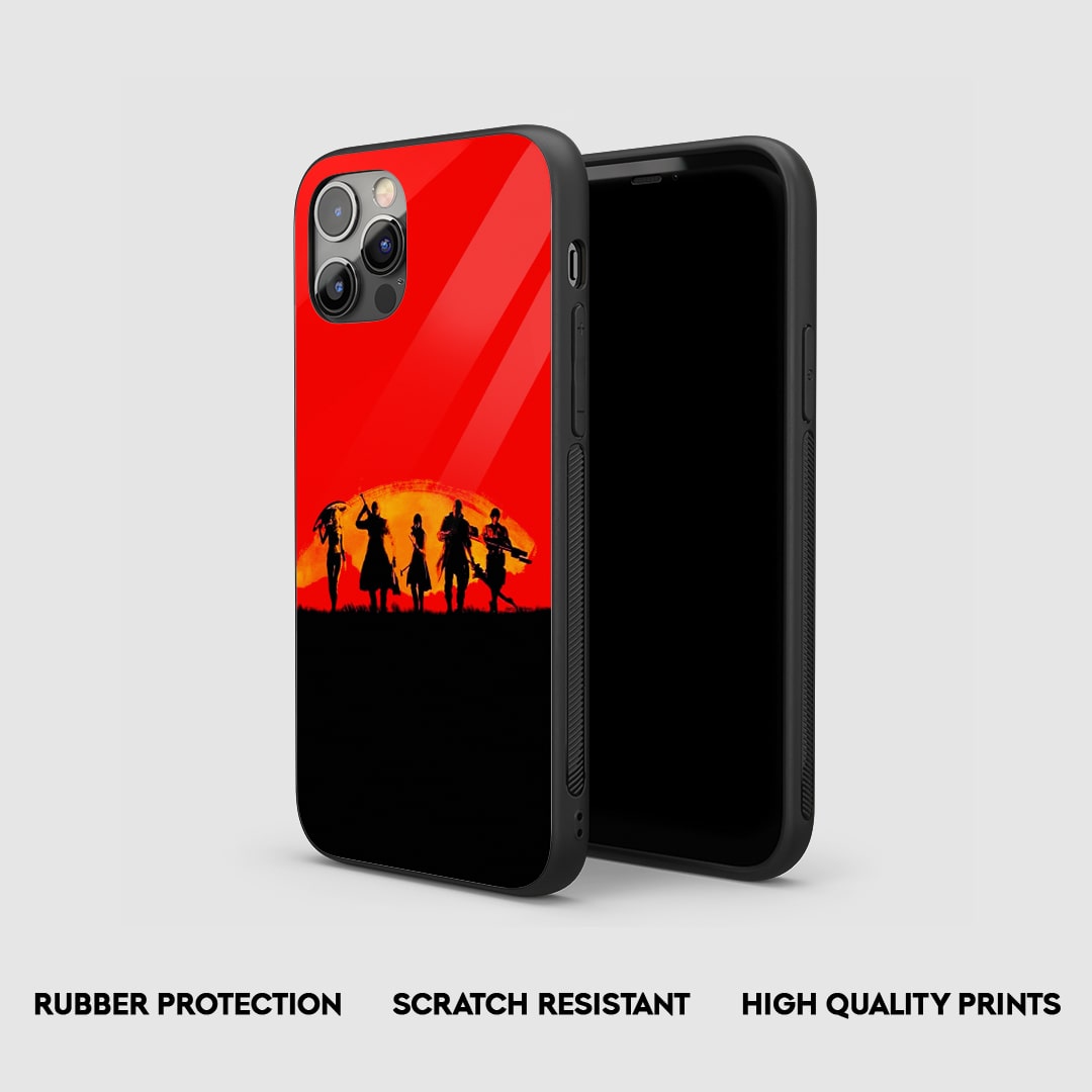 Side angle of DMC Team Silhouette armored anime phone cover