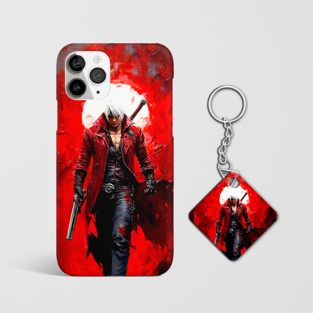 Back design of Devil May Cry Dante Blood Moon case with Keychain