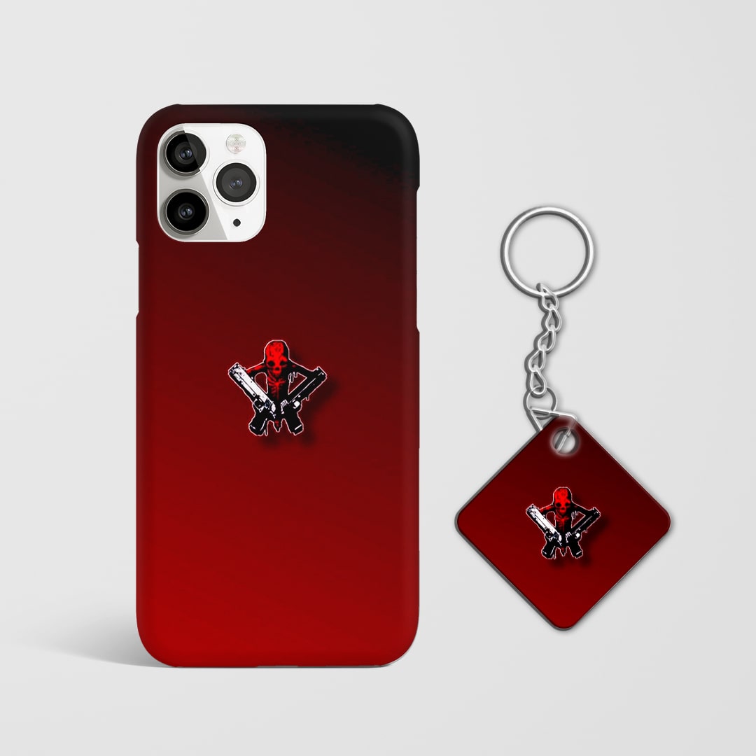 Back design of Devil May Cry Dante Chibi Logo case with Keychain