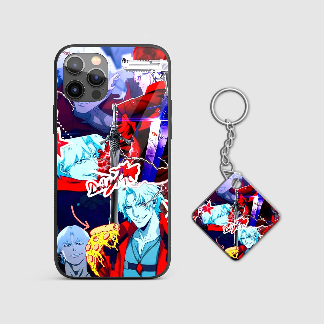 Back design of Devil May Cry Dante Collage case with Keychain