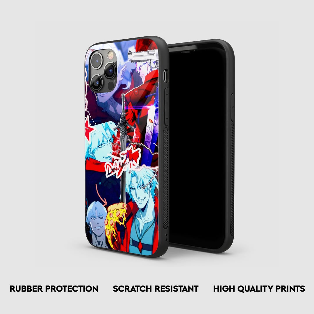 Side angle of Dante Collage anime armored phone case