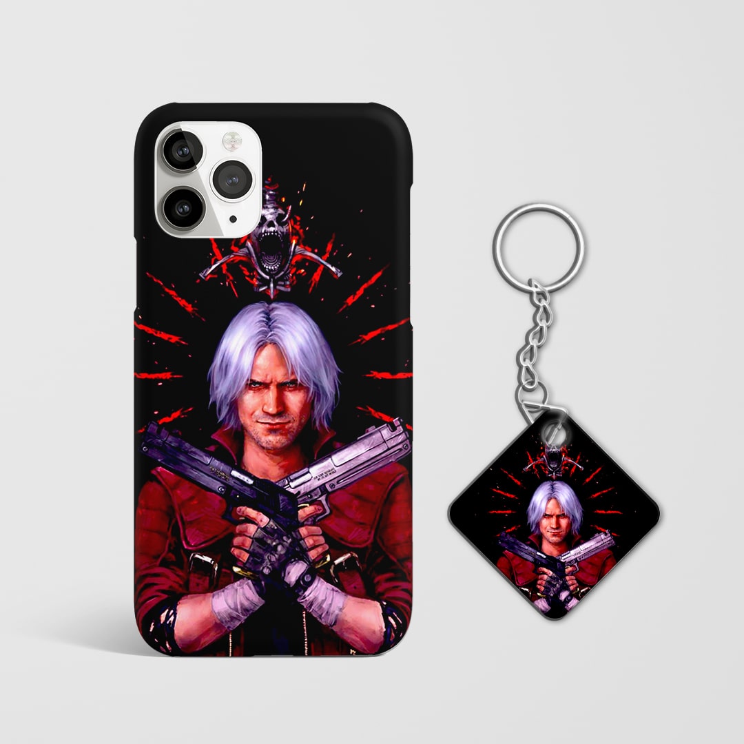 Back design of Devil May Cry Dante Dual Pistols case with Keychain