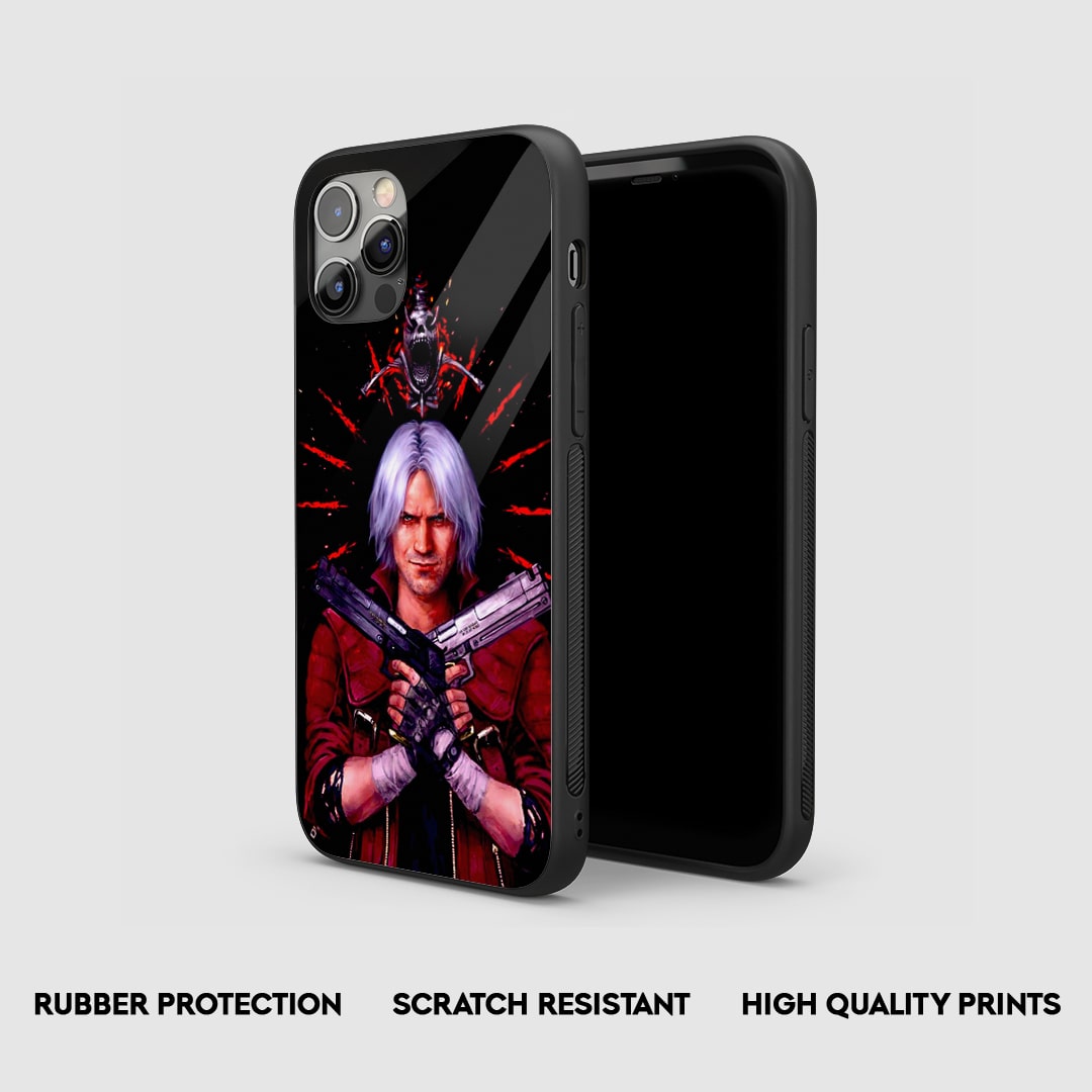 Side angle of Dante Dual Pistols anime armored phone case