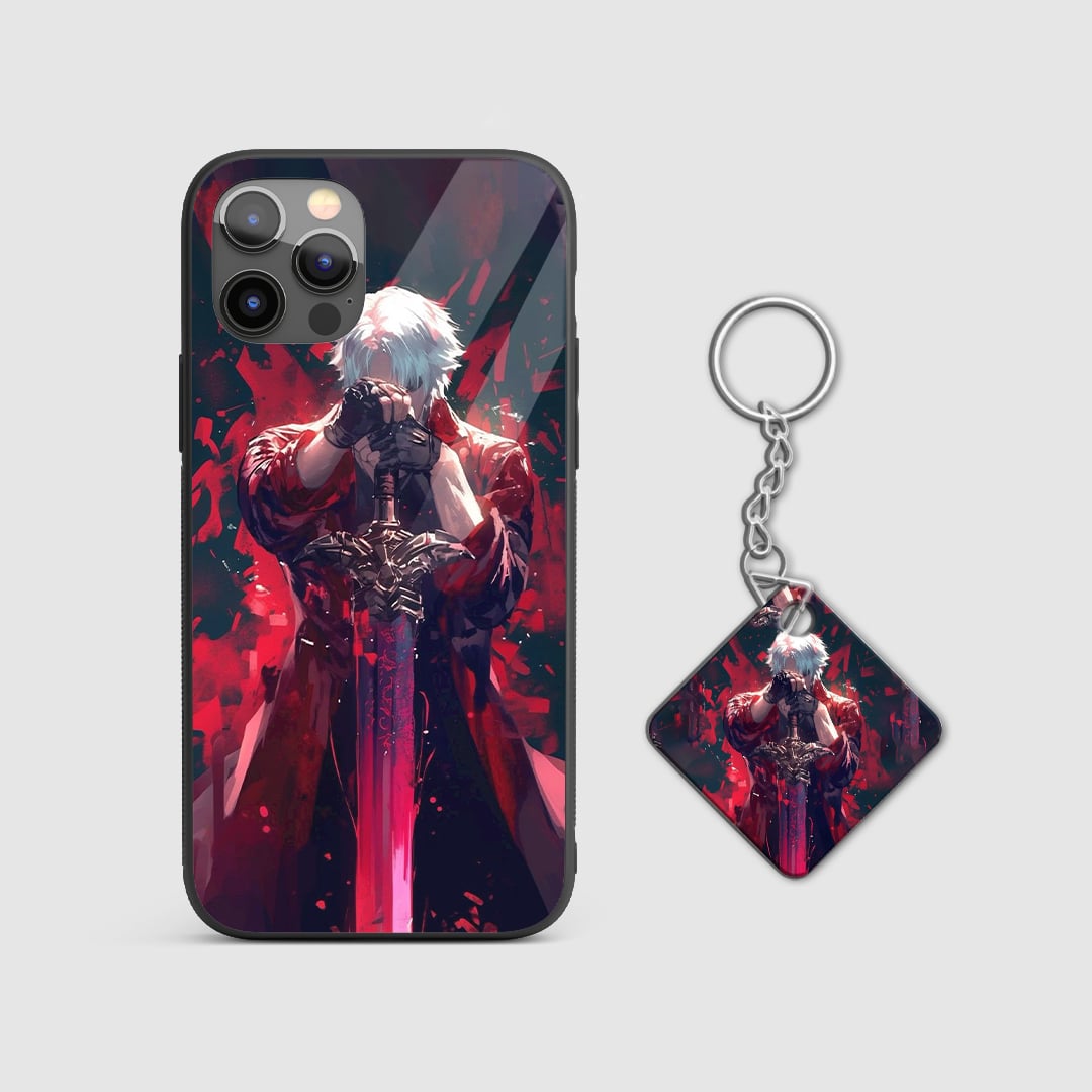 Anime Dante Splash Graphic silicone armored phone cover with Keychain