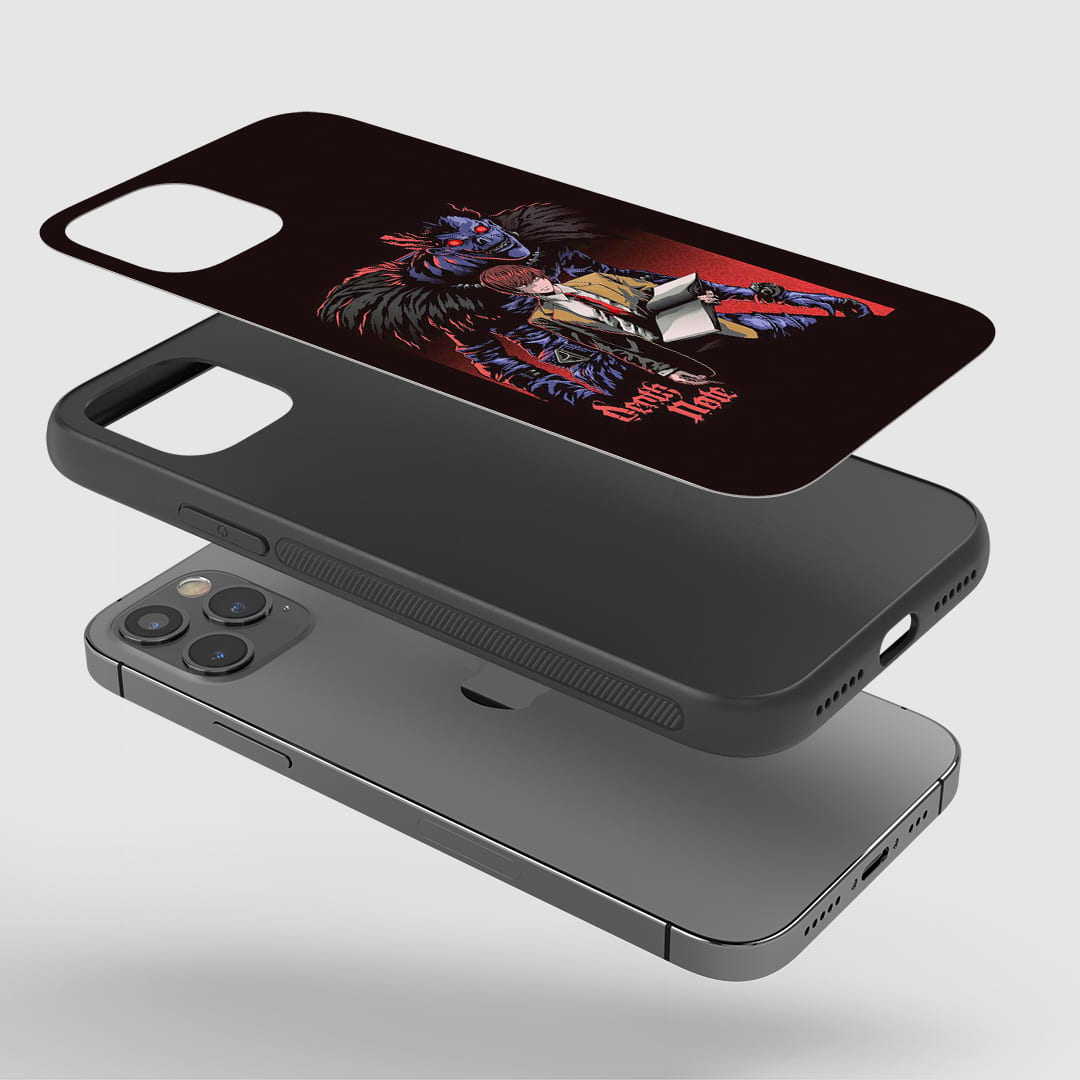Death Note Aesthetic Phone Case installed on a smartphone, ensuring full functionality and superior protection.