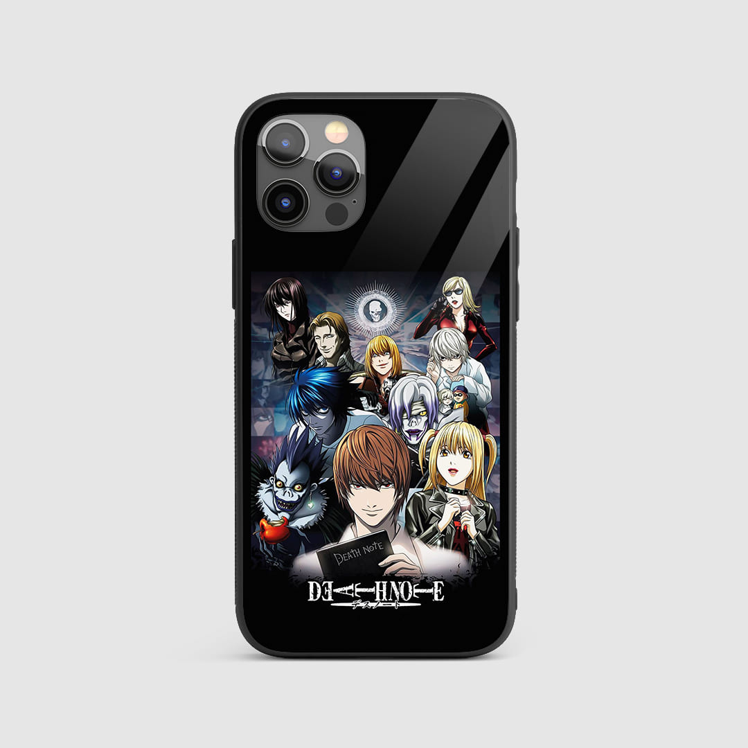 Death Note Anime Silicone Armored Phone Case featuring detailed artwork of Light Yagami and Ryuk.