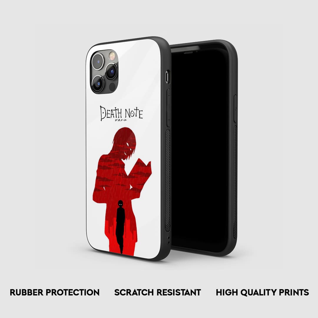 Side view of the Death Note Minimalist Armored Phone Case, emphasizing its thick, protective silicone.