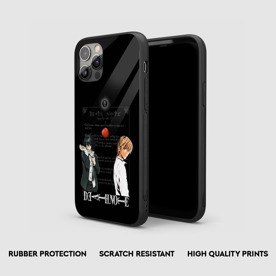 Side view of the Death Note Notebook Armored Phone Case, highlighting its durable, protective silicone.