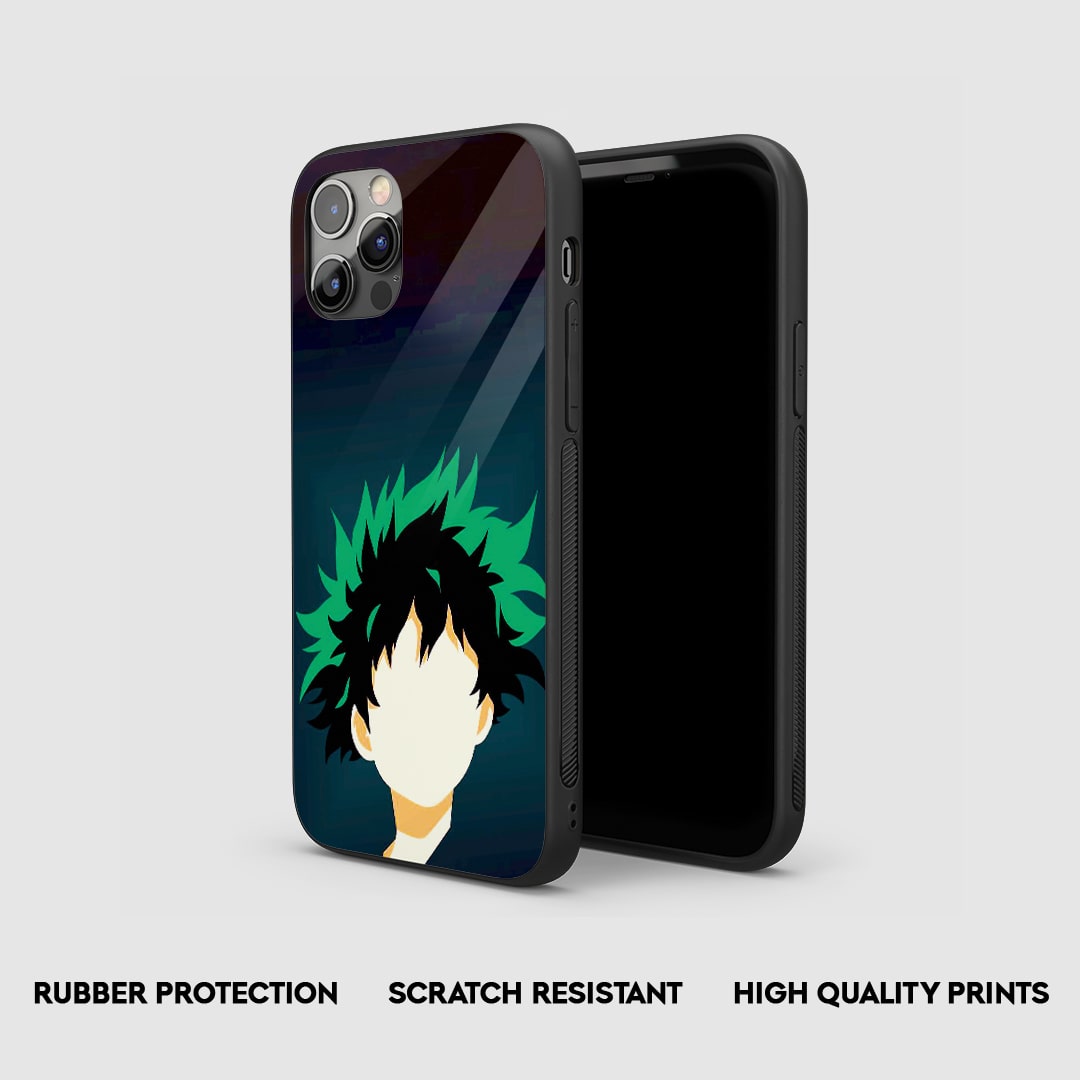 Minimalist Izuku Midoriya anime phone case design