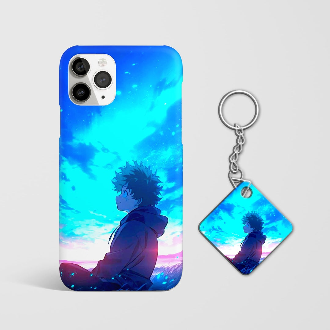 My Hero Academia Deku under stars phone case with Keychain