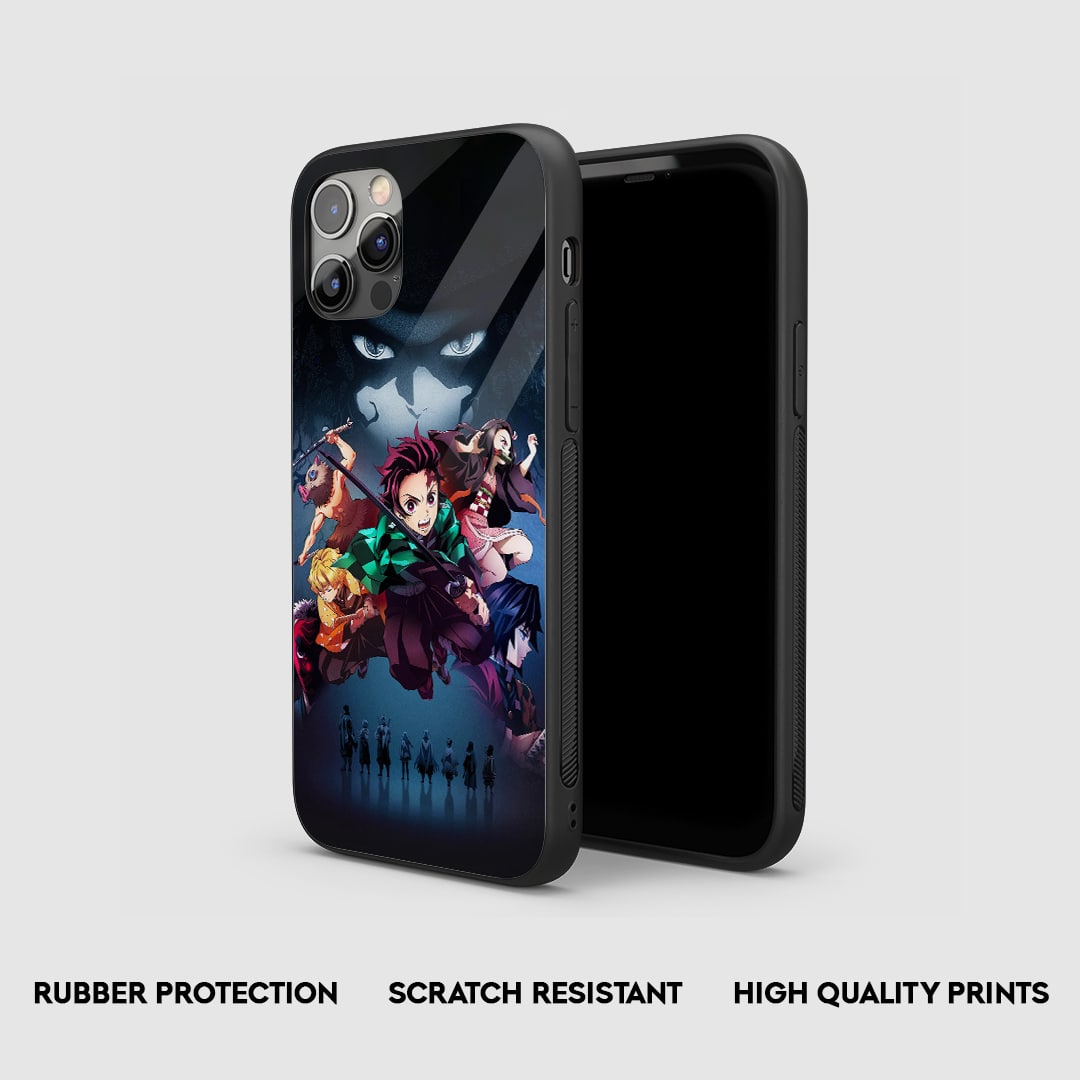 Side view of the Demon Group Action Armored Phone Case, highlighting its thick, protective silicone material.
