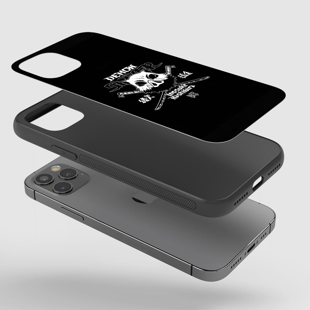 Demon Inosuke Hashibira Phone Case installed on a smartphone, offering robust protection and a dynamic design.