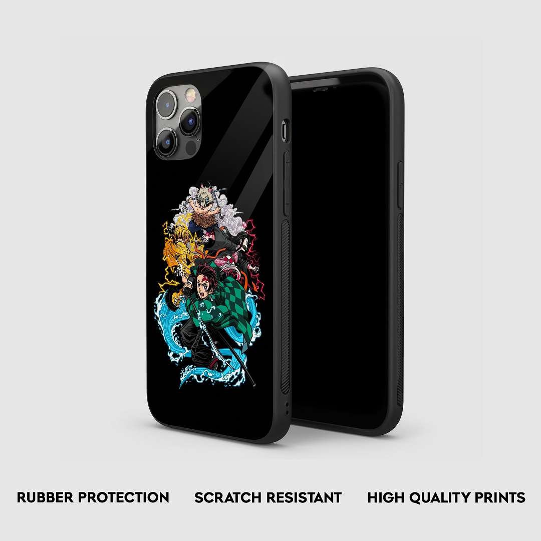 Side view of the Demon Slayer Kimetsu Armored Phone Case, highlighting its thick, protective silicone material.
