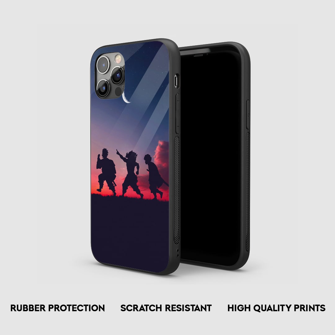 Side view of the Demon Trio Aesthetic Armored Phone Case, highlighting its thick, protective silicone material.