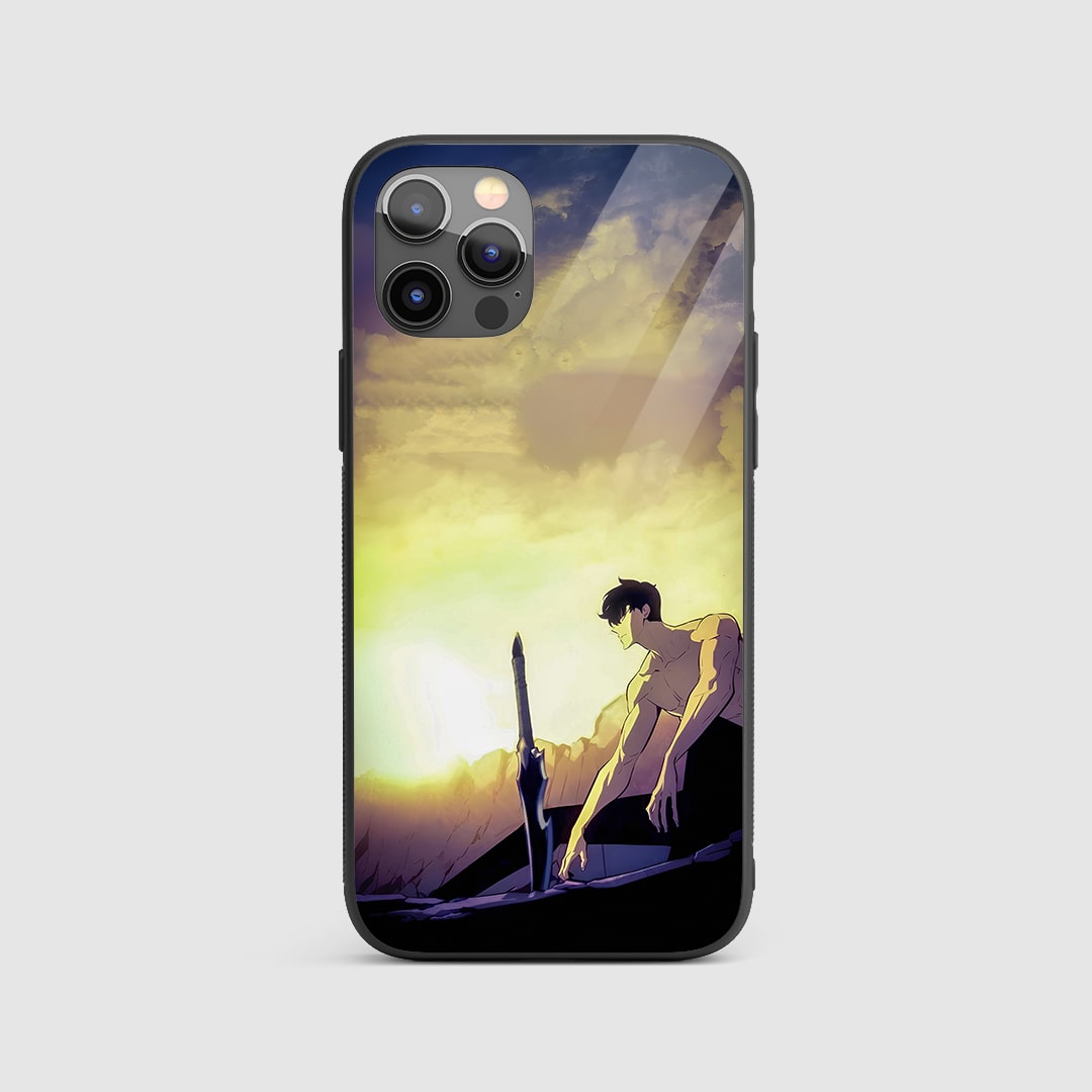 Demon King's Dagger Silicone Armored Phone Case front view with dark blade art.