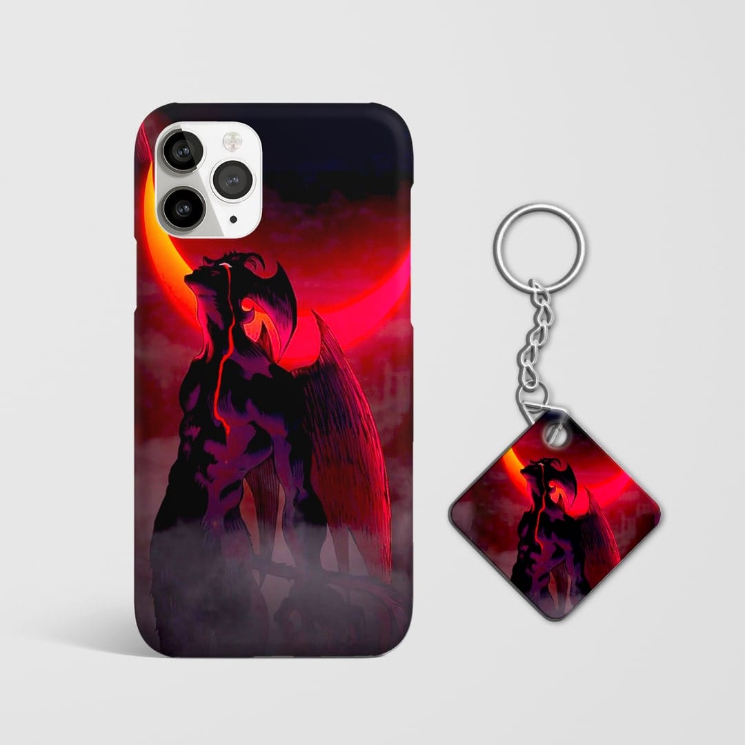 Anime Demon Silhouette protective cover with Keychain