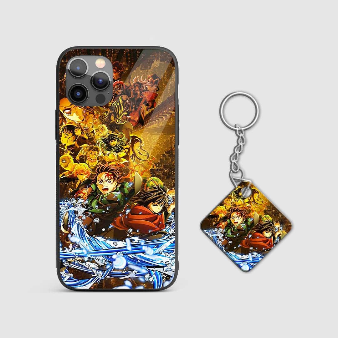 Anime phone cover Demon Slayer Movie edition with Keychain
