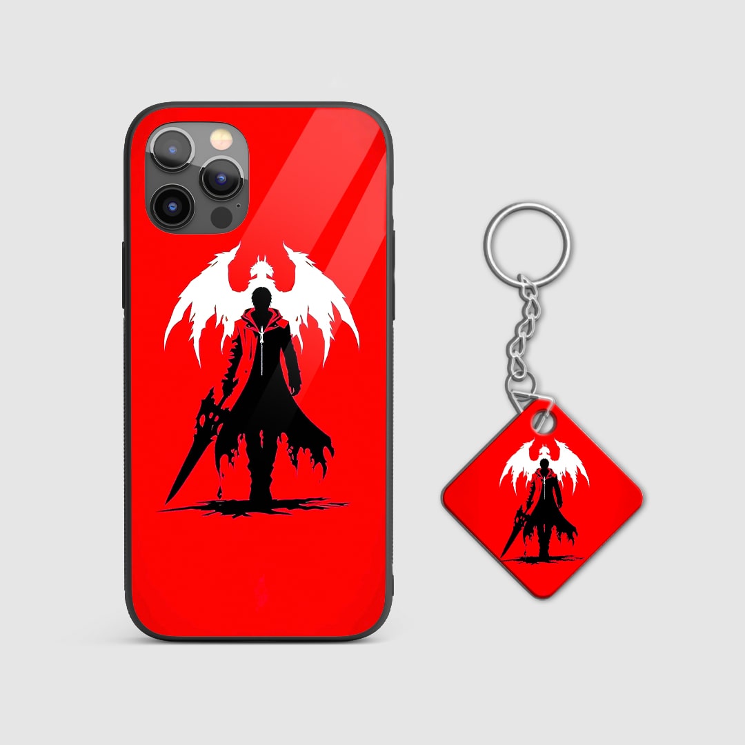 Back design of Demon Wings armored phone case with Keychain