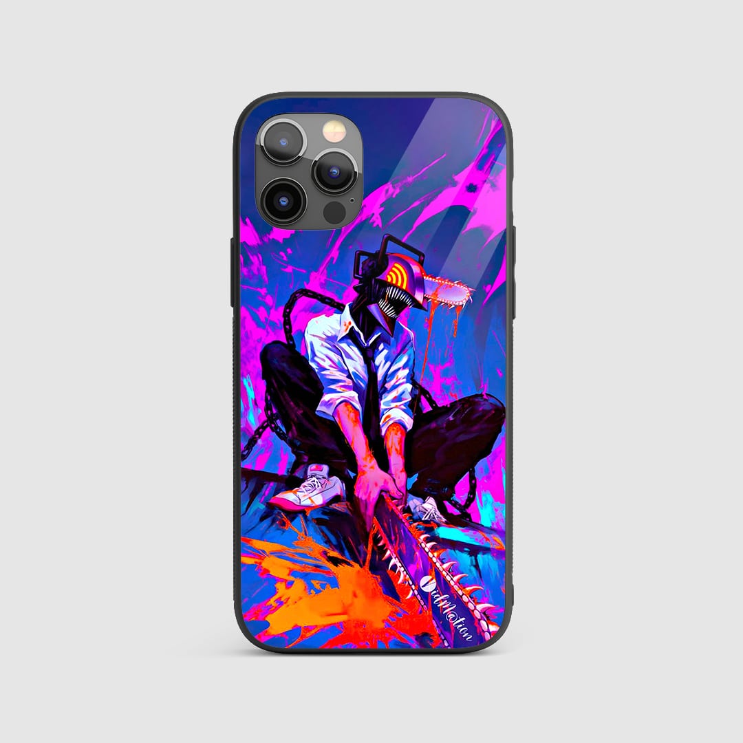 Denji Chaos Splash Silicone Armored Phone Case front design