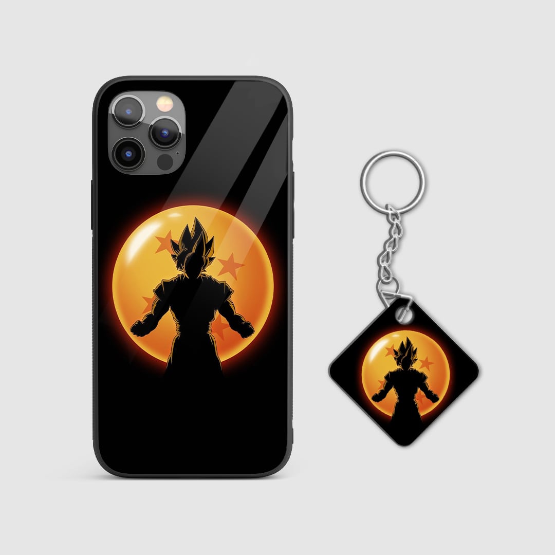 "Elegant and refined Dragon Ball Z minimalist design on a durable silicone phone case with Keychain.