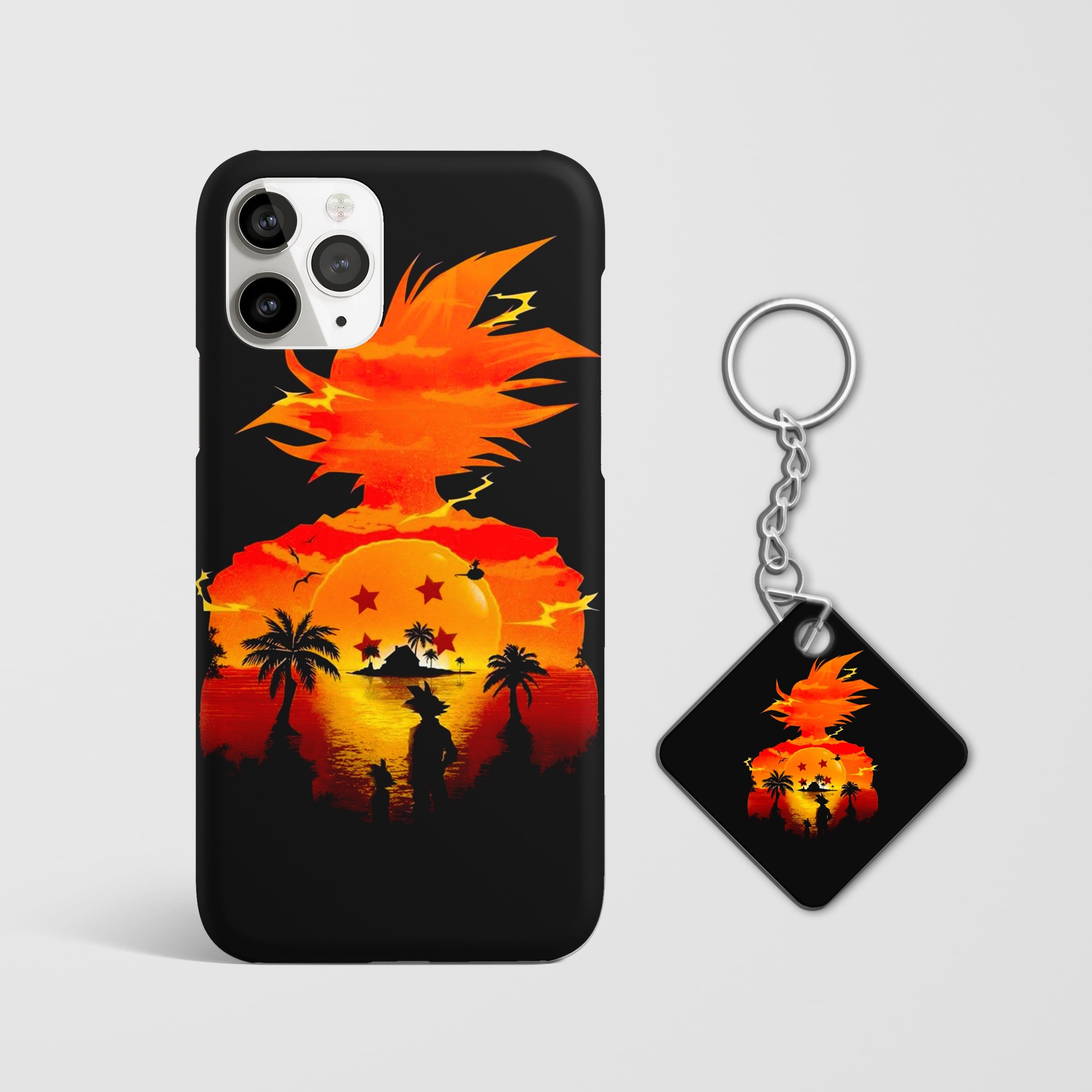 Stylish Dragon Ball Aesthetic anime phone cover with Keychain