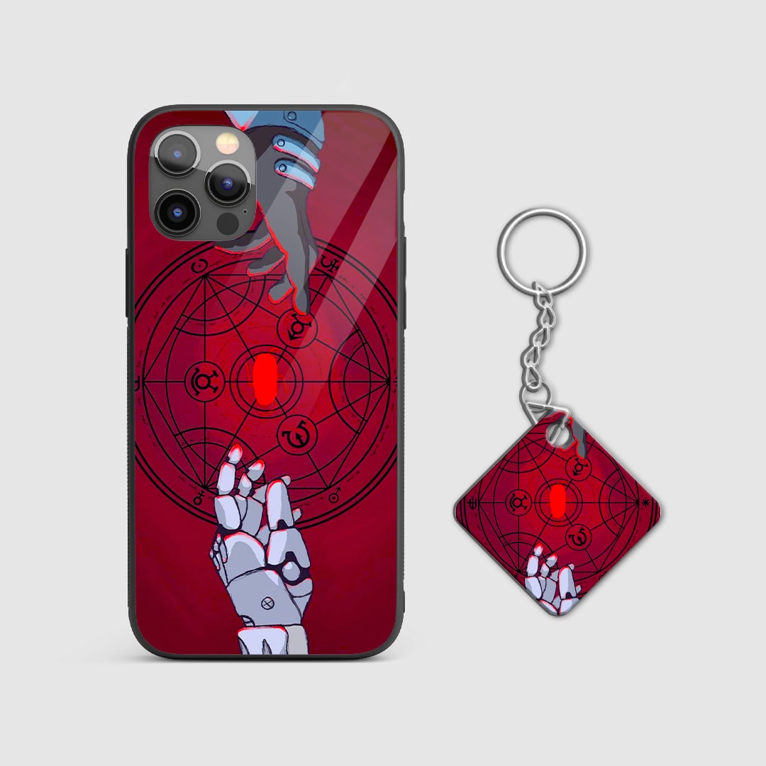 Durable anime armor case featuring Edward Elric with Keychain